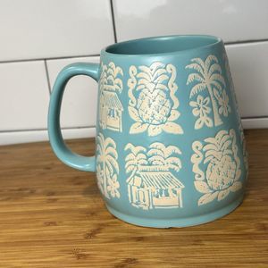 OPALHOUSE Heavy Stoneware Oversized Tiki Coffee Beverage Mug Teal